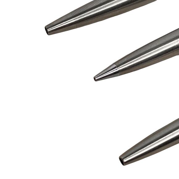 Vintage 70s Parker Pens 1 Jotter with 2 Twist Lock Ballpoint Silvertone Writing - Picture 4 of 9